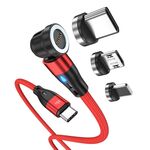 ENKAY PD60W Tipo-C a Tipo-C / 8 Pin / Micro USB Magnetico 540 Gradi Rotante Cavo di Ricarica Veloce, Lunghezza: 2m(Rosso)