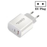 Caricabatterie a doppia porta USB PD30W USB-C / Type-C + QC3.0, dimensioni spina: spina europea