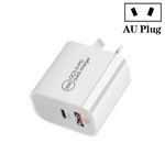 [Magazzino HK] Caricatore a doppia porta USB PD30W USB-C / Type-C + QC3.0, presa AU