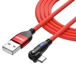ENKAY Cavo dati di ricarica da USB a 8 pin con rotazione di 180 gradi con luce a LED, lunghezza: 2 m (rosso)