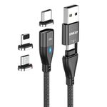 ENKAY 6-in-1 PD100W USB-A / da tipo C a tipo C / 8 pin / cavo di ricarica rapida magnetico micro USB, lunghezza cavo: 2 m (nero)