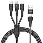 ENKAY Cavo di ricarica rapida multifunzione USB 6-in-1 5A / Tipo C a Tipo C / 8 pin / Micro USB, Lunghezza cavo: 1 m (Nero)