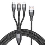 ENKAY Cavo di ricarica rapida multifunzione 3 in 1 da USB a tipo C / 8 pin / Micro USB 6A, lunghezza cavo: 2 m (nero)