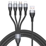 ENKAY Cavo di ricarica rapida multifunzione 4 in 1 da USB-A a tipo C / 8 pin / Micro USB 6A, lunghezza cavo: 1 m (grigio)