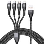 ENKAY Cavo di ricarica rapida multifunzione 4 in 1 da USB-A a tipo C / 8 pin / Micro USB 6A, lunghezza cavo: 2 m (nero)