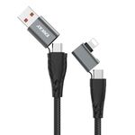 ENKAY PD100W Cavo di ricarica rapida multifunzione USB-A 4 in 1 / da tipo C a tipo C / a 8 pin con indicatore elettronico, lunghezza cavo: 1 m