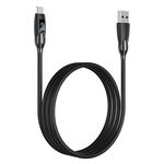 ENKAY Cavo dati in silicone per ricarica rapida da USB a 8 pin da 2,4 A con display LED, lunghezza: 2 m (nero)