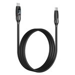 ENKAY PD30W Cavo in silicone dati di ricarica rapida da tipo C a 8 pin con display LED, lunghezza: 1 m (nero)