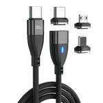 ENKAY Cavo di ricarica rapido magnetico 3 in 1 PD100W da tipo C a tipo C / 8 pin / micro USB, lunghezza cavo: 1 m (nero)