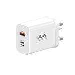 Caricatore inverso PD30W USB-C / Tipo-C + 8 pin + USB-A adatto per la serie iPhone (spina UK)