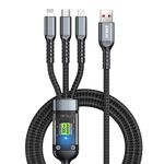 ENKAY Cavo di ricarica rapida 3 in 1 da USB a tipo C / 8 pin / micro USB 5A con indicatore luminoso, lunghezza: 1,2 m
