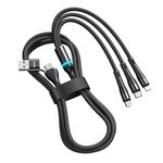 ENKAY Cavo di ricarica rapida multifunzione USB 6-in-1 5A + da tipo C a tipo C / 8 pin / micro USB, lunghezza cavo: 1,3 m (nero)