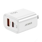 ENKAY FC-001 Caricabatterie rapido USB-A + USB-C / Type-C da 45 W con doppia porta, spina USA (bianco)