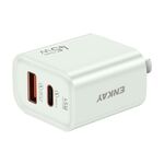 ENKAY FC-001 Caricatore rapido a doppia porta USB-A + USB-C / Type-C da 45 W, presa americana (verde chiaro)