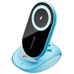 Caricatore per telefono con ricarica rapida wireless da 15 W con supporto da tavolo universale K18 (blu)