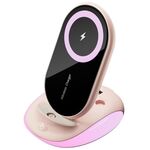 Caricabatterie per telefono con ricarica rapida wireless da 15 W con supporto da tavolo universale K18 (rosa)