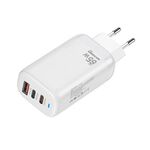 TE-65W GaN PD65W Adattatore doppio USB-C+USB-A per laptop/tablet, spina europea (bianco)