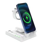 Z252 Dock di ricarica wireless 6 in 1 con porta USB-C/Type-C e cavo di ricarica a 8 pin (bianco)