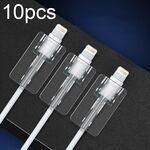 Avvolgicavo resistente alla rottura, 10 pezzi, quadrato, trasparente, per cavo dati, custodia protettiva (8 pin)