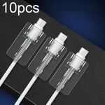 Avvolgicavo per cavo dati trasparente quadrato da 10 pezzi Avvolgicavo durevole resistente alla rottura (tipo C/USB-C)