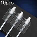 Avvolgicavo per cavo dati trasparente quadrato da 10 pezzi Guaina protettiva Avvolgicavo resistente alla rottura (Micro USB)