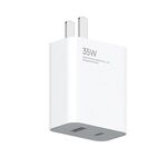 Caricabatterie portatile a doppia porta originale Xiaomi 35W USB-C + USB-A a ricarica rapida, spina americana (bianco)