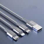 ROMOSS CB25 3 in 1 3,5 A 8 pin + Micro USB + cavo tipo C/USB-C 1 m (grigio siderale)