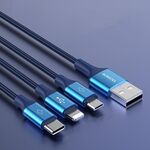 ROMOSS CB25 3 in 1 3,5 A 8 pin + Micro USB + cavo tipo C/USB-C 1 m (blu)