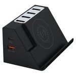PD 20W +Ricarica wireless QC 3.0+Caricatore multifunzione a 6 porte (spina UE)