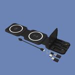 Caricatore pieghevole wireless magnetico 10 in 1 con scatola di immagazzinaggio adattatore cavo dati (nero)