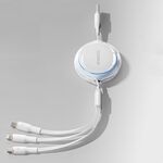 ROMOSS CB258L 6A Cavo di ricarica dati telescopico 3 in 1 da USB-A a tipo C e 8 pin e micro cavo (bianco)