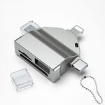 Lettore di schede OTG multifunzione 7 in 1 per iPhone / telefoni Android / Huawei / laptop (grigio argento)