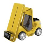 T20 5 in 1 Sveglia da tavolo a forma di auto Caricabatterie wireless con luce atmosferica (giallo)