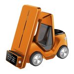T20 Caricabatterie wireless per sveglia da tavolo 5 in 1 a forma di auto con luce atmosferica (arancione)