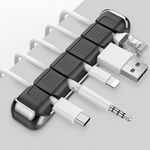 AhaStyle PT125 Lega di alluminio + Silicone Clip per cavo dati da tavolo con posizione a 5 fori (nero)