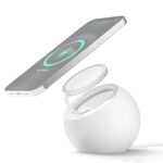 Porta caricabatterie magnetico Magsafe in silicone per iPhone 12 Series (bianco)