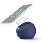 Porta caricatore magnetico Magsafe in silicone per iPhone 12 Series (blu)