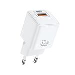 Caricabatterie rapido REMAX RP-U26 33W USB+USB-C / Type-C GaN, specifiche: spina UE (bianco)