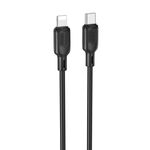 BOROFONE BX113 PD 27W Cavo dati di ricarica in silicone USB-C/Tipo-C a 8 pin, lunghezza: 2 m (nero)