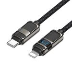 hoco U137 Cavo dati di ricarica USB-C/Type-C a 8 pin Line PD con display, lunghezza: 1,2 m (nero)