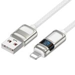 hoco U137 Cavo dati di ricarica USB a 8 pin Line 2.4A con display, lunghezza: 1.2m (bianco)