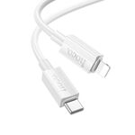 Cavo dati di ricarica USB-C/Type-C a 8 pin Favor PD hoco X107, lunghezza: 1 m (bianco)