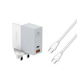LDNIO A2620C PD3.0 65W Adattatore di alimentazione USB Caricabatterie da viaggio con cavo da tipo C a tipo C, Regno Unito