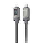 Cavo dati di ricarica rapida da tipo C a 8 pin con display digitale intelligente WK WDC-40 da 1,2 m PD27W (nero grigio)