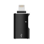 Adattatore OTG da 8 pin a USB, USB-C / Type-C (nero)