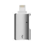 Adattatore OTG da 8 pin a USB, USB-C / Type-C (argento)