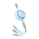 Cavo dati retrattile WK WDC-18 Star Series 1,2 m 100 W USB a 8 pin / Tipo C / Micro USB (blu)