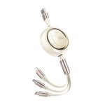 Cavo dati retrattile WK WDC-18 Star Series 1,2 m 100 W USB a 8 pin / Tipo-C / Micro USB (beige)