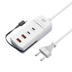 5 in 1 2 x PD 66W, 2 x USB Caricabatterie rapido Presa di alimentazione intelligente, lunghezza: 1 m (spina UE)