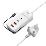 5 in 1 2 x PD 66W, 2 x USB Caricabatterie rapido Presa di alimentazione intelligente, lunghezza: 1 m (spina UK)